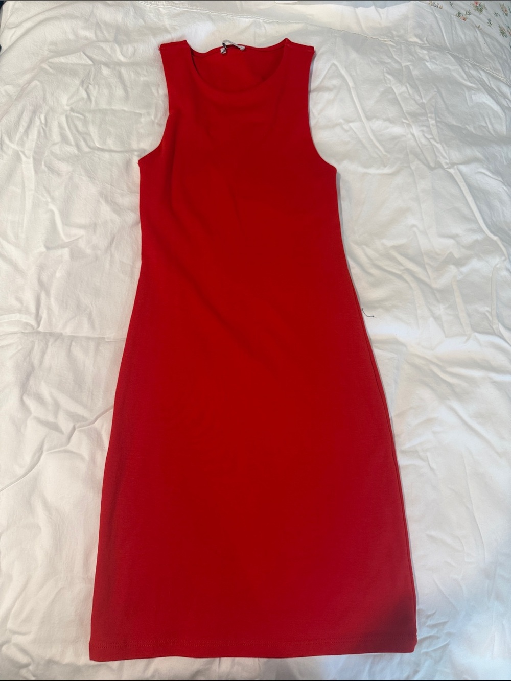 Zara Red Sleeveless Mini Sheath Dress